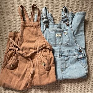 Bundle! Two overalls for girls size 4T brands Zara and H&M